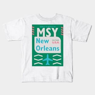 MSY New Orleans aviation style 27092021 Kids T-Shirt